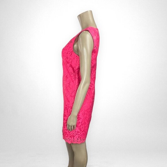 DONNA MORGAN 8 Pink Sleeveless Lace Shift Dress - Picture 2 of 7